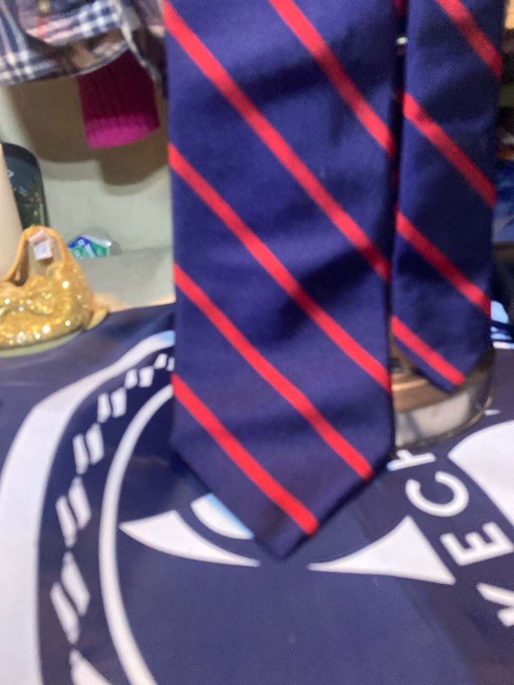 Brooks Brothers Navy and Red Repp Stripe Silk Tie